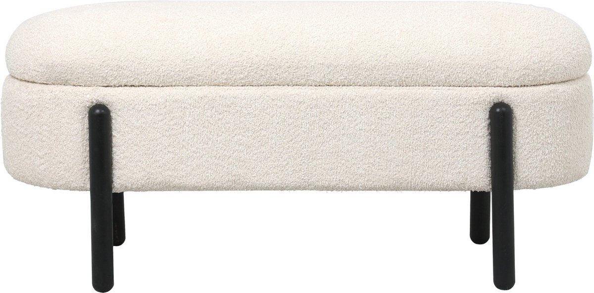 Giga Meubel Opbergbank Vieve - Beige - Stof - 108x41x48cm