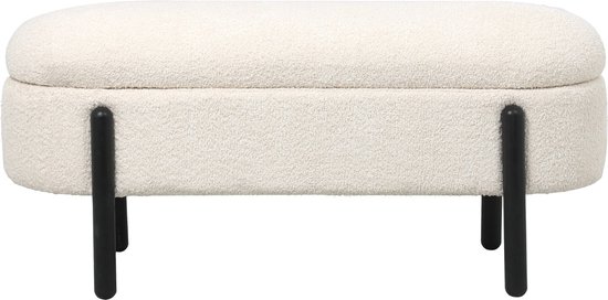Giga Meubel Opbergbank Vieve - Beige - Stof - 108x41x48cm