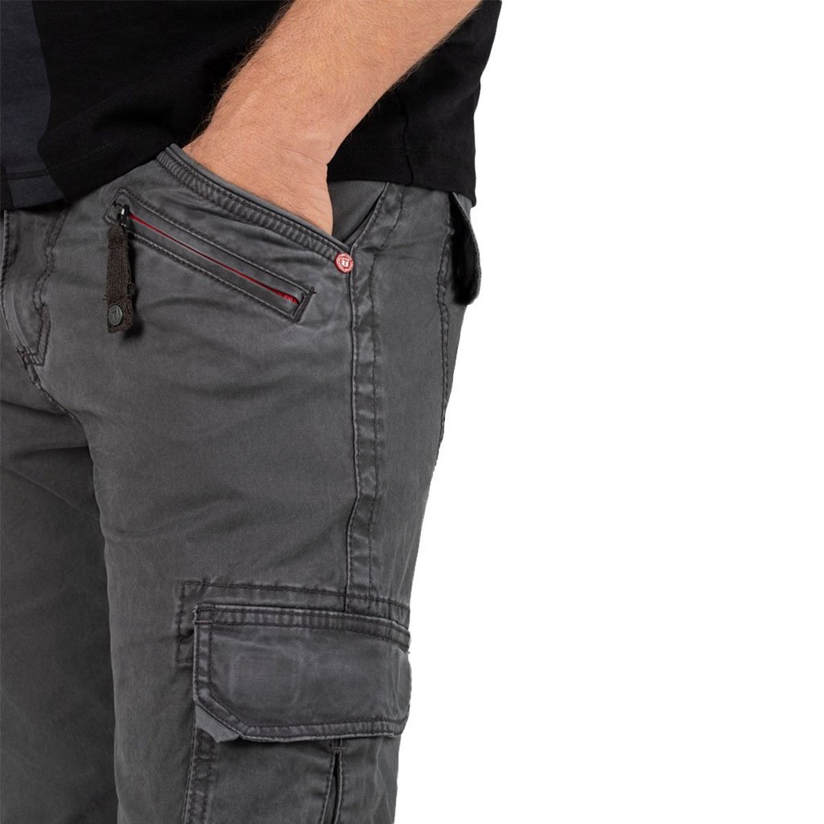 Timezone Regular BenTZ Zipper Charcoal Grey Cargobroek Heren