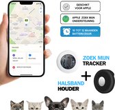 Huisdier Tracker – AirTag – Smarttag – Smart Tag – Keyfinder – Air Tag - Zonder Abonnement – Incl. Rubberen Halsband Houder – Kat/Hond/Huisdieren - Alleen voor Apple