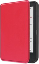 Hoes Geschikt voor Kobo Clara Colour Hoesje Bookcase Cover Book Case Hoes Sleepcover - Rood