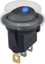 ProRide® Wipschakelaar ON-OFF KCD2-12 - met Beschermkapje - 3 pins - Rond - 12V/20A - LED indicator Blauw