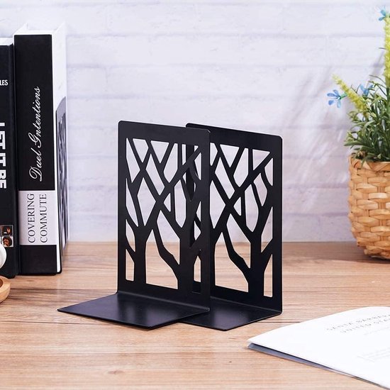 Boekensteun van metaal, 6 stuks, boekensteun, boekenhouder, 12 x 12 x 17 cm, L-vormige leesstandaard, boekenstandaard voor kantoor, school, thuis, bibliotheek