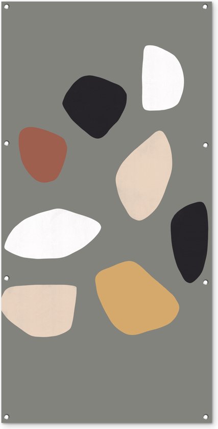 Tuinposter - Design - Pastel - Minimalisme - Schuttingdoek - Wanddoek - Poster voor buiten - 80x160 cm - Tuindoek - Buitenposter