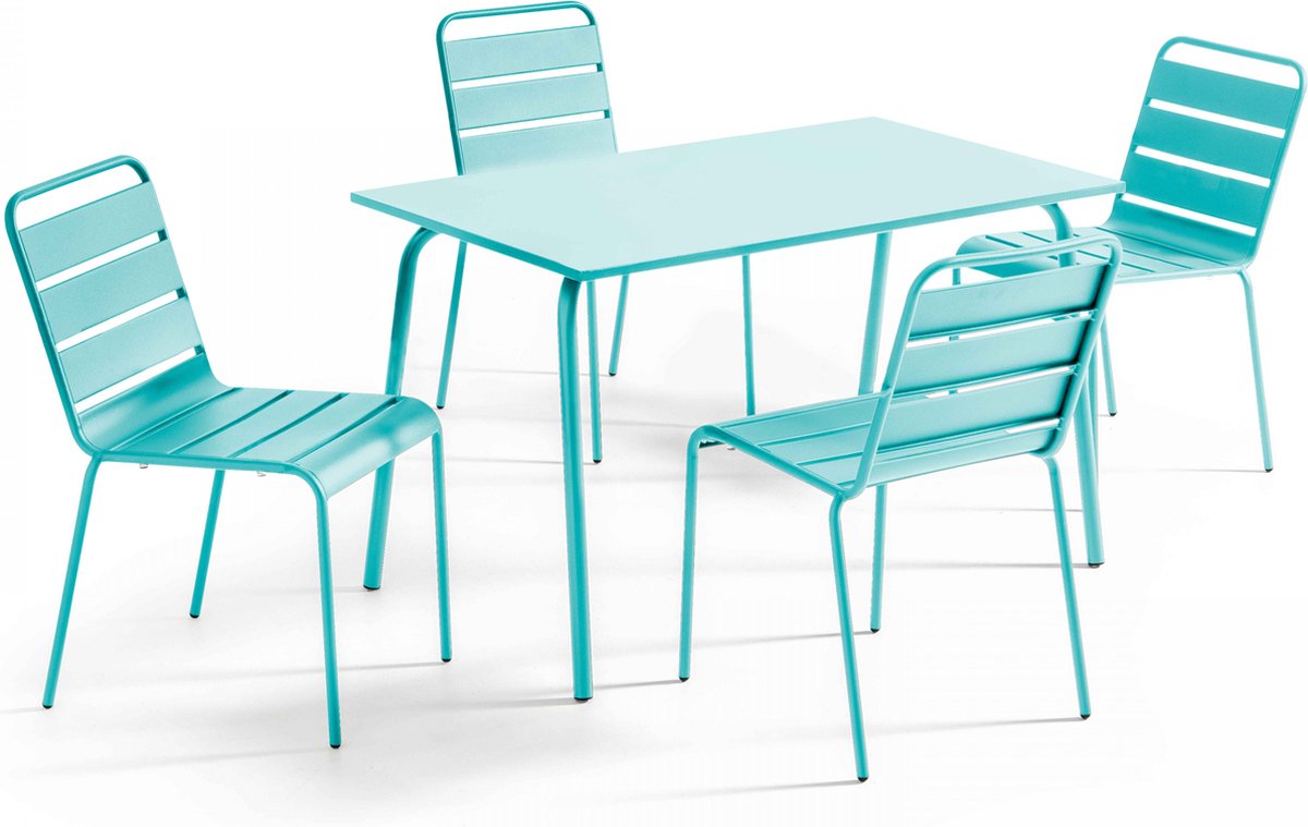 Tuinset met turquoise stoelen en tafel - Palavas - Oviala