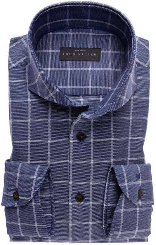 Overhemd Blauw Tailored fit lange mouw overhemden blauw