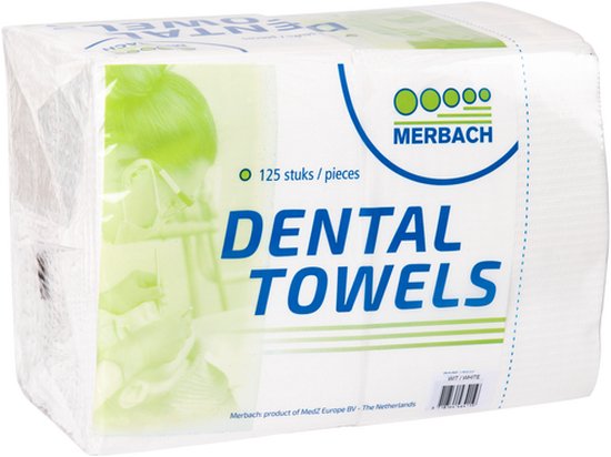 Merbach dental towel wit- 30 x 4 x 125 stuks voordeelverpakking