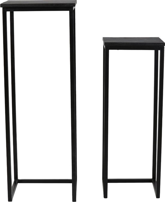 Light&living Colonne S/2 30x30x83+36x36x103 cm BRYSON bois noir mat