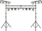 Costway LED Lichtstatief Voor 32 Lampen - Verstelbare Hoogte 180-350 cm - Draagbaar T Bar - Podium Verlichting - Zwart