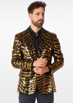 OppoSuits Tiger Royale - Heren Blazer - Glimmende Outfit - Carnaval - Goud - Maat EU 62