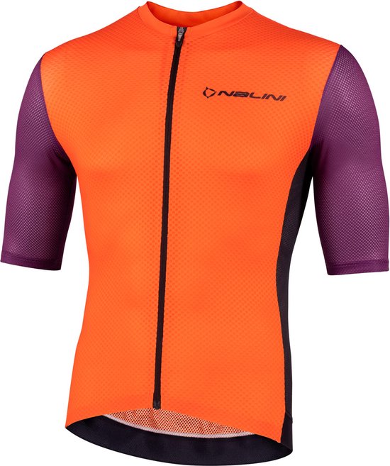 Nalini Heren Fietsshirt korte mouwen - wielrenshirt Oranje Paars - FRESH JERSEY Orange Violet - XL