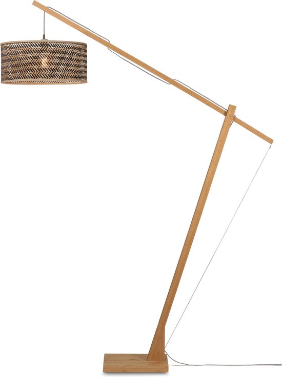 GOOD&MOJO Vloerlamp Java - Bamboe/Zwart - 175x50x207cm - Modern - Staande lampen voor Woonkamer - Slaapkamer