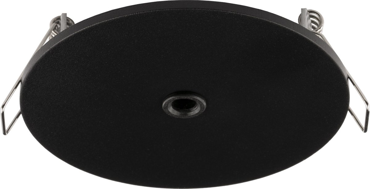 inbouwbasis voor pendellamp, afdekplaat 90mm, inbouwopening Ø75mm, kleur zwart, voor montage in het plafond