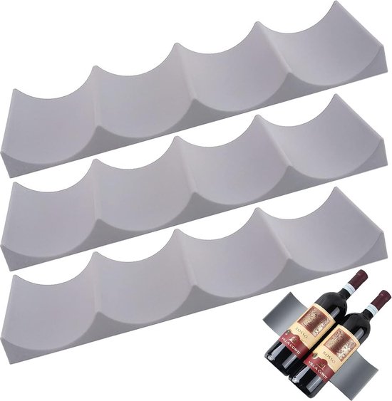 Foto: Flessenhouder koelkast 3 stuks flessenrek stapelbaar kunststof antislip wijnstandaard in europese stijl voor eettafels voorraadkasten kasten koelkasten