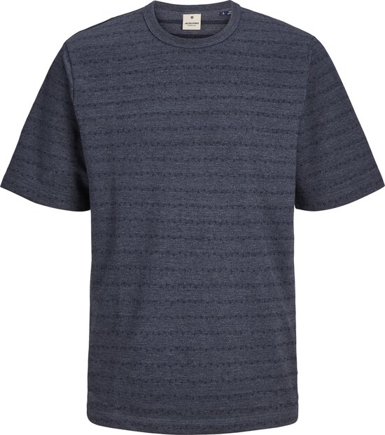 Jack & Jones T-shirt Jprblujack Jaquard Striped Ss Tee 12255530 Navy Blazer/ Melange Mannen Maat - XXL