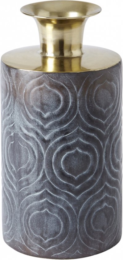 Decoratieve vaas van ijzer met paars en goud H30