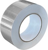 Kortpack - Aluminium Tape 50mm breed x 50mtr lang - 1 rol - Hittebestendig - Water- en Dampdicht - Afdichtingstape - Plakband - (020.0045)