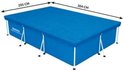 Blauw Bestway Steel Pro rechthoekig zwembadafdekzeil met afmetingen 304 cm x 205 cm.