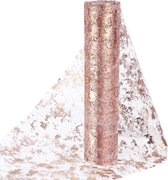 Tafelband Tafelloper Rose Goud 29cm x 9m Herbruikbare Glitter Tafelloper - Feestartikelen voor Bruiloft Valentijnsdag Verjaardag Babyshower Kerstmis