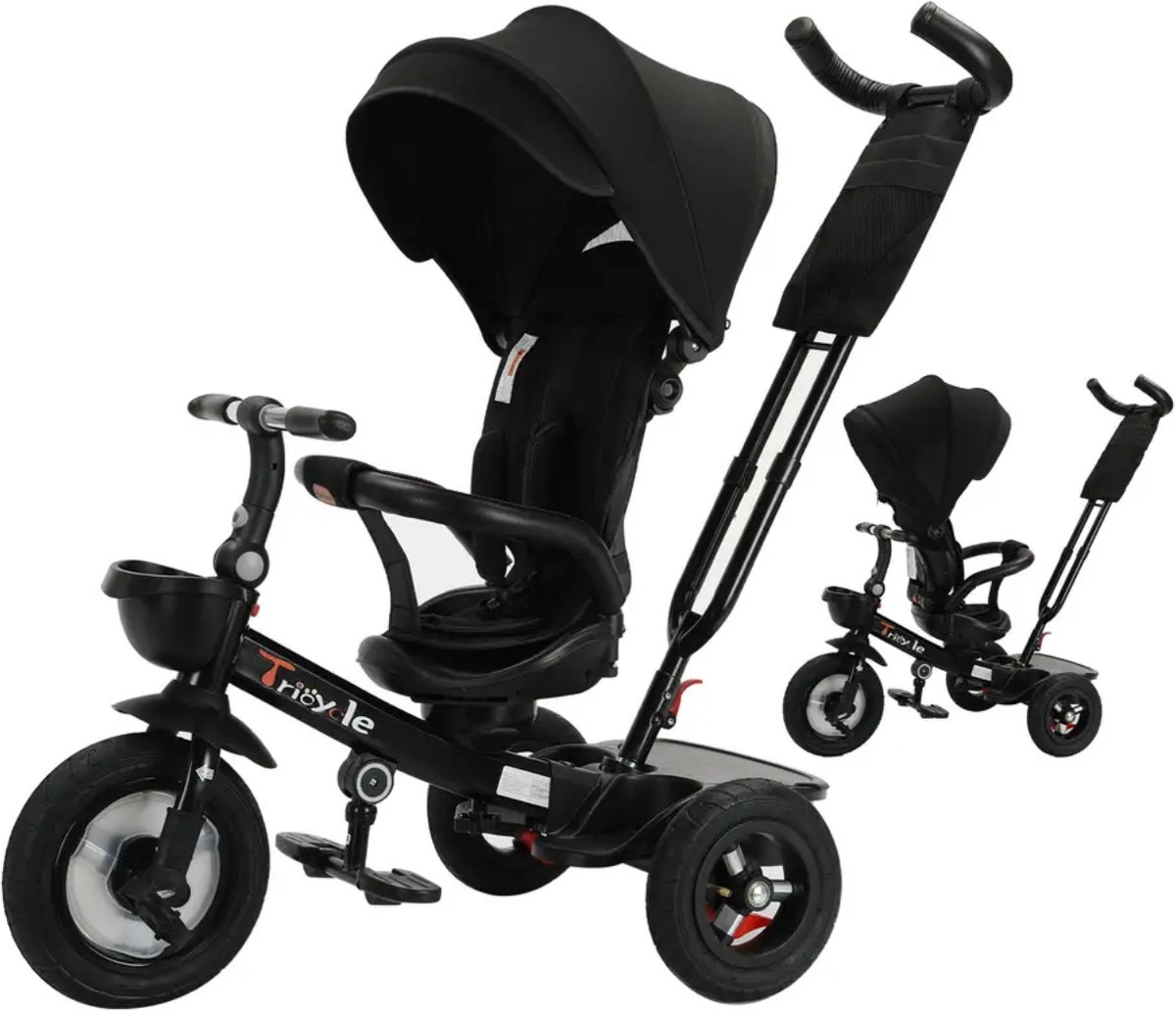 Bol.com MS® - Kinderwagen - Driewieler fiets - Duwfiets - Op 6 verschillende manieren te gebruiken - Met rugleuning - Met bekerh... aanbieding