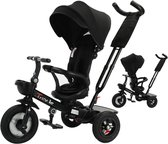 MS® - Kinderwagen - Driewieler fiets - Duwfiets - Op 6 verschillende manieren te gebruiken - Met rugleuning - Met bekerhouder - Geschikt voor kinderen 1-5 jaar - Tot 30 kg belastbaar - Zwart