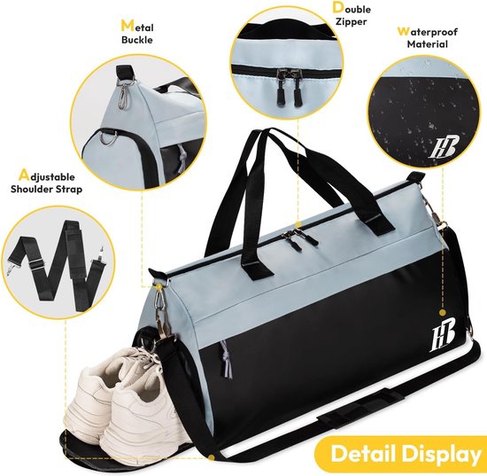 Lichtgewicht sport plunjezak voor meisjes tieners trainingstas danstas gymtas reizen plunjezak met droog nat gescheiden met schoenen compartiment, Blauw marmer, Eén maat, Reizen Duffle