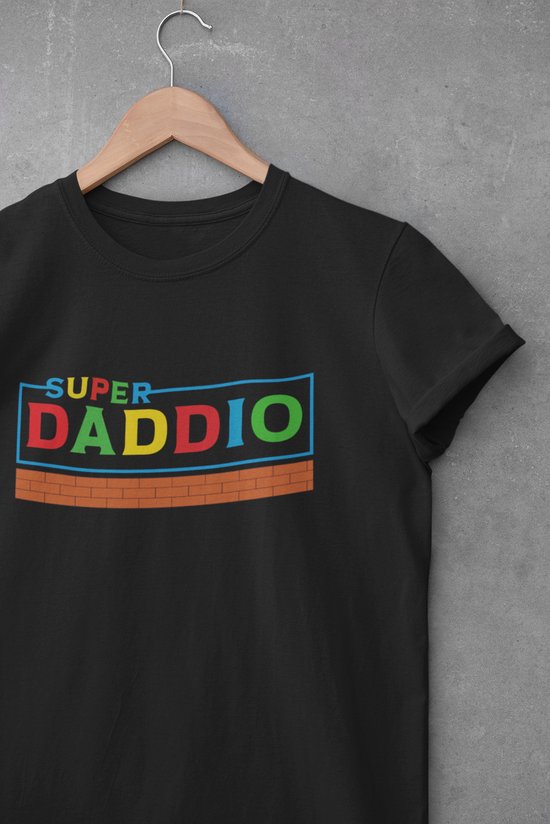 Chemise - Super papa - Wurban Wear | Chemise drôle | Beau cadeau | T-shirt unisexe | Cadeau pour la fête des pères | Cadeau pour père | Football | Poids | blanc noir