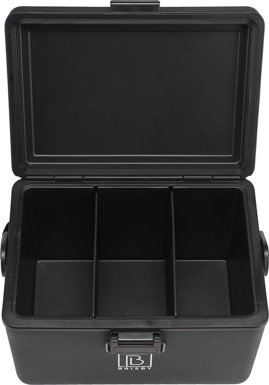 Brisby Glacière - Frigo box - Glacière - Voiture - Légère - Boîte à pain - 12L - 2 éléments de refroidissement gratuits de 450 ml chacun - Incl. Séparateurs Planches à découper - Ouvre-bière - Ouvre-bouteille - Max. Isolation 40 heures - Zwart