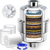 20-laags douchefilter met ventilatorbladen en 3 filterpatronen tegen restchloor - KDF-filtersysteem waterfilter kraan