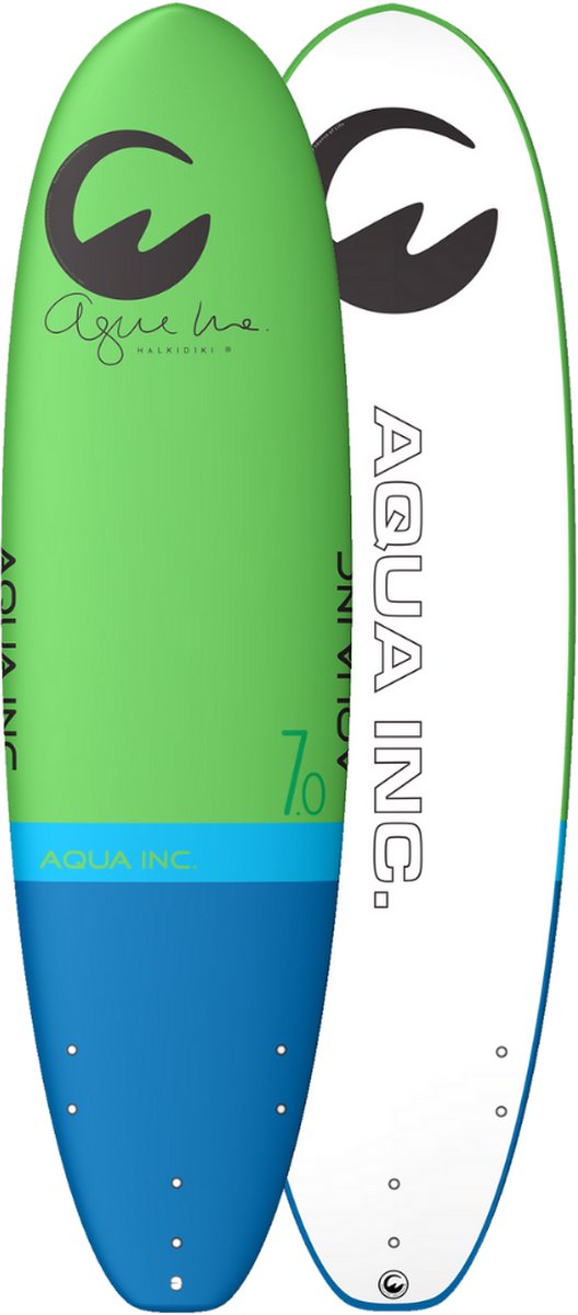 Aqua Inc. Arouna Softtop Surfboard - 7'0" x 23" - Groen - EPS Core - Voor Alle Niveau's - Hufterproof