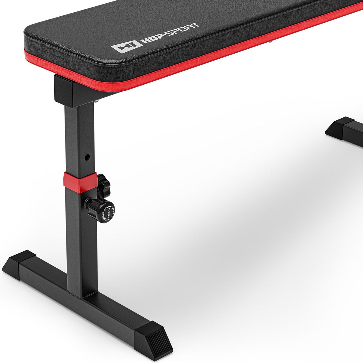Hop-Sport Hantelbank HS-1035 - Verstelbare fitnessbank voor thuis met 40 kg halterset, korte halters, gietijzeren gewichten en halterschijven, ideaal voor krachttraining en full-body workouts
