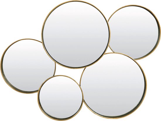 LM-Collection Siannan Spiegel - 76x11x60 cm - Brons - Metaal/Glas - spiegel goud, wandspiegel, wandspiegel rechthoek, wandspiegel industrieel, wandspiegel zwart, wandspiegel rond, wandspiegels woonkamer, decoratiespiegel, spiegel rond,