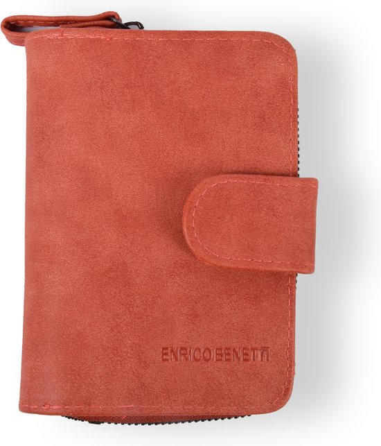 Enrico Benetti Dames Portemonnee - RFID Bescherming - Oranje | 8 Vakken – 6 Creditcardhouders | Cadeau voor Haar | 10cm x 14cm x 3cm