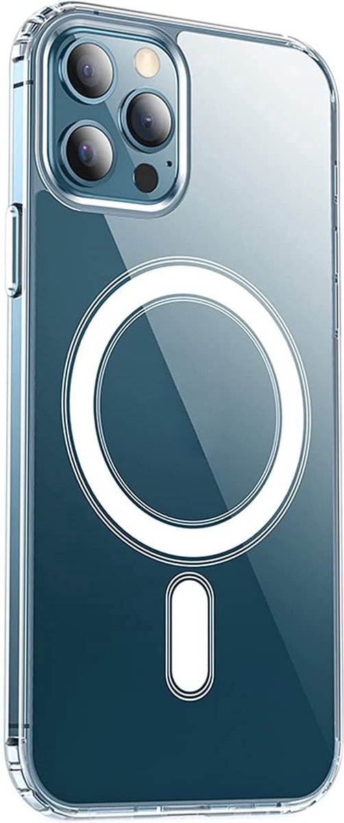 Telefoonhoesje - Geschikt voor iPhone 12 Pro Hoesje - Magnetisch - Transparant - Military Grade - Transparant