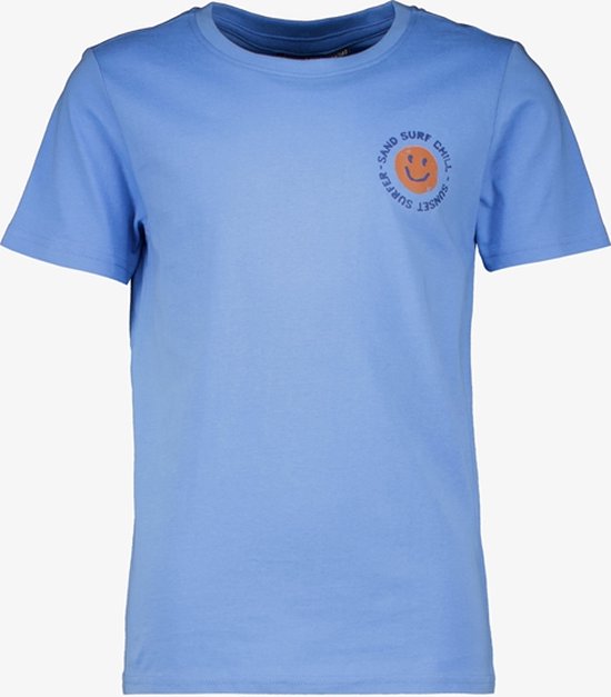 TwoDay jongens T-shirt met smiley blauw - Maat 170