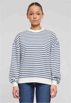 Urban Classics - Oversized Striped Crewneck sweater/trui - L - Beige/Blauw