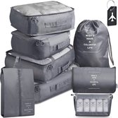 Cubes d'emballage - Sac à dos - Set organisateur de valise - Sacs de voyage Vêtements - Rangement pour sièges-auto de bagages - Bleu clair