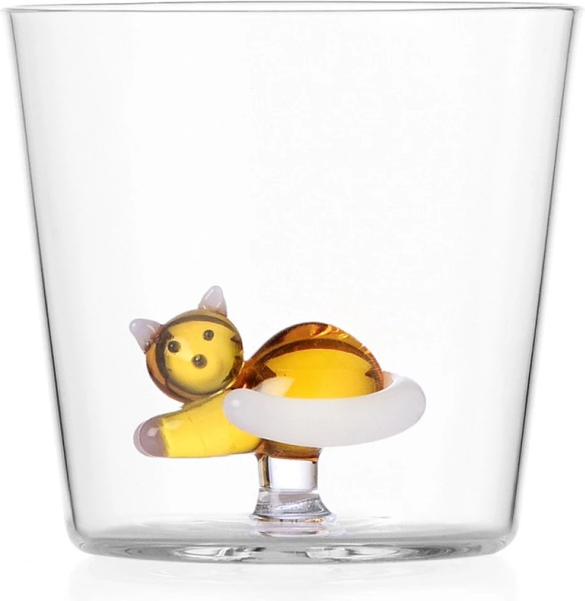 Ichendorf Milano Waterglas Tabby Cat Liggende Poes Amber/Wit