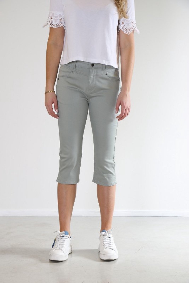 New Star dames capri broek - Capri broek twill - licht groen - Orlando - L19 - maat 38