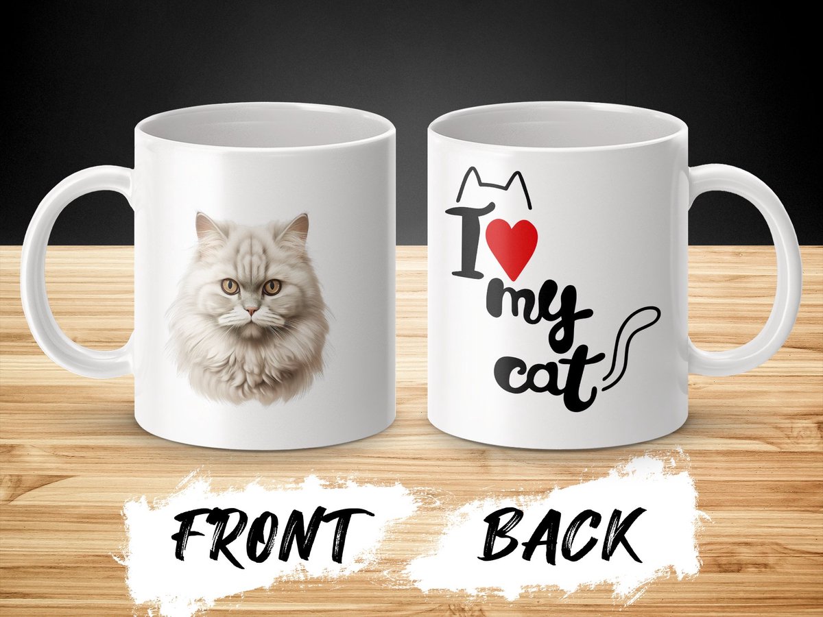 Mok British Longhair cat - kat - I love my cat - cat lovers - katten