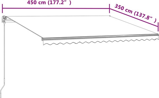 vidaXL Auvent à vidaXL automatique 450x350 cm Bleu et blanc