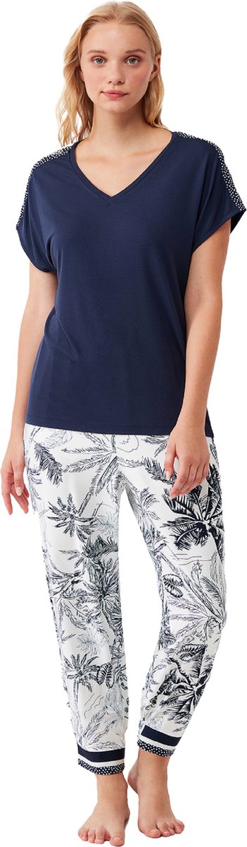Penye Mood - Dames Pyjama Set, Korte Mouwen - M