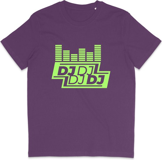 T Shirt Heren Dames - DJ Muziek Print - Paars - XL