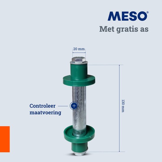 Kruiwagenwiel Luchtband 390mm diameter, Draagvermogen 200kg, INCLUSIEF 130mm AS van Benson — afbeelding 5