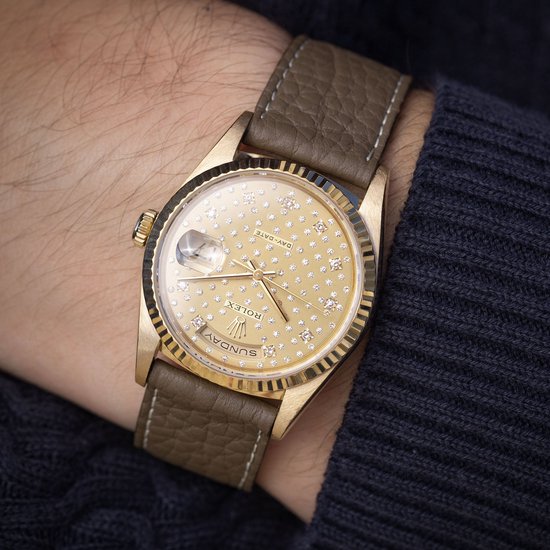 B&S Leren Horlogeband Luxury - Taurillon Loutre Grey - 20mm