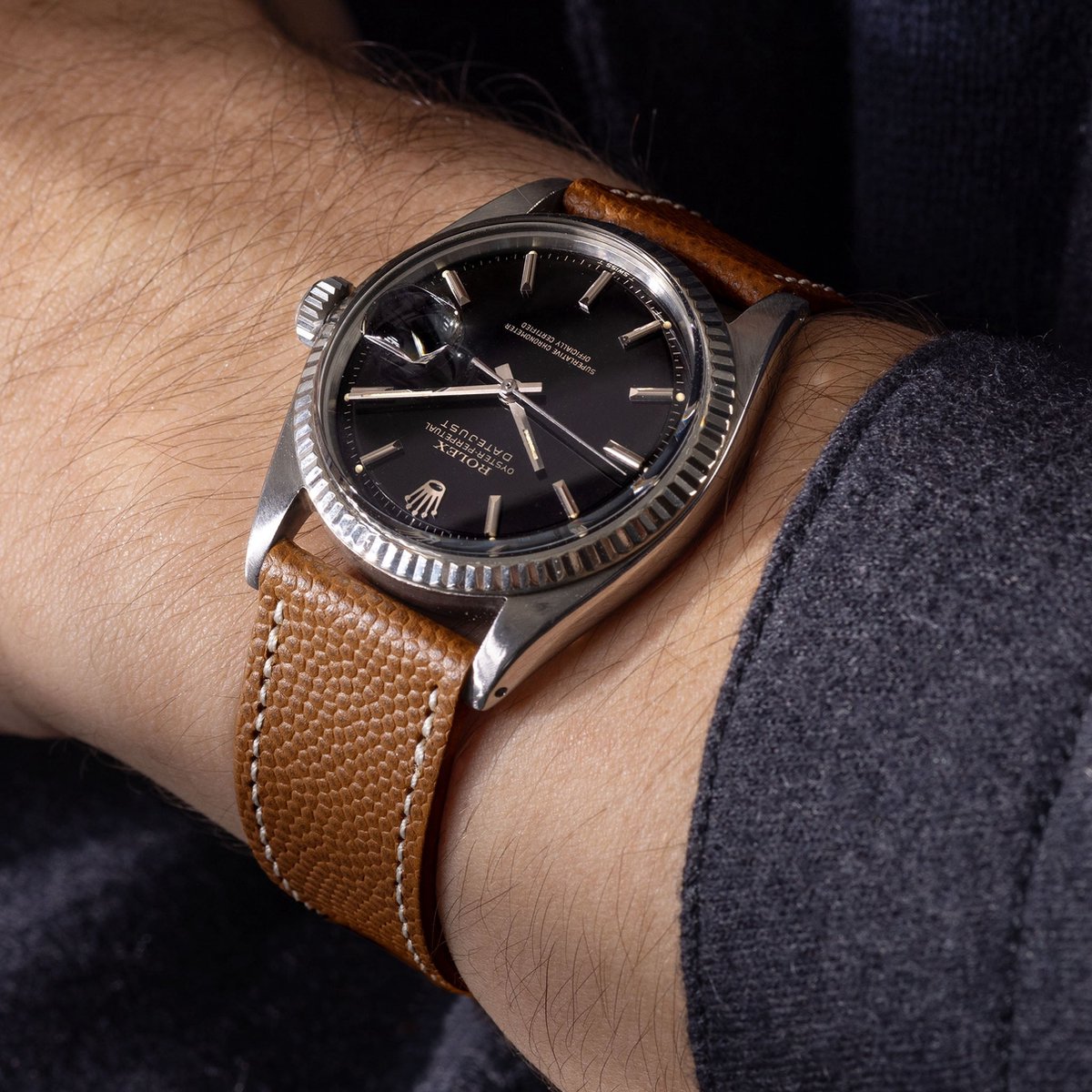 BS Leren Horlogeband Luxury - Pebbled Brown - 20mm