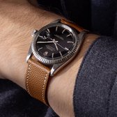 B&S Leren Horlogeband Luxury - Pebbled Brown - 20mm