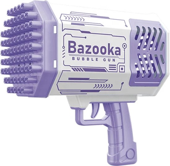 Foto: Anyprice bubble bazooka led bellenblaasmachine bellenblaas pistool inclusief navulling vloeistof belleblaas uitdeelcadeaus zomer speelgoed voor kinderen paars wit