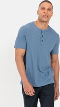 camel active Henley-shirt van gecertificeerd biologisch katoen - Maat menswear-3XL - Blauw