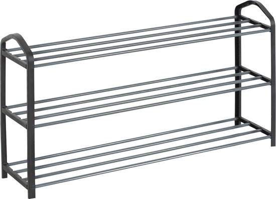 Étagère à chaussures - Étagère de rangement Chaussures pour femmes - Armoire à chaussures - Armoire à Chaussures pour femmes - Zwart - 2 niveaux